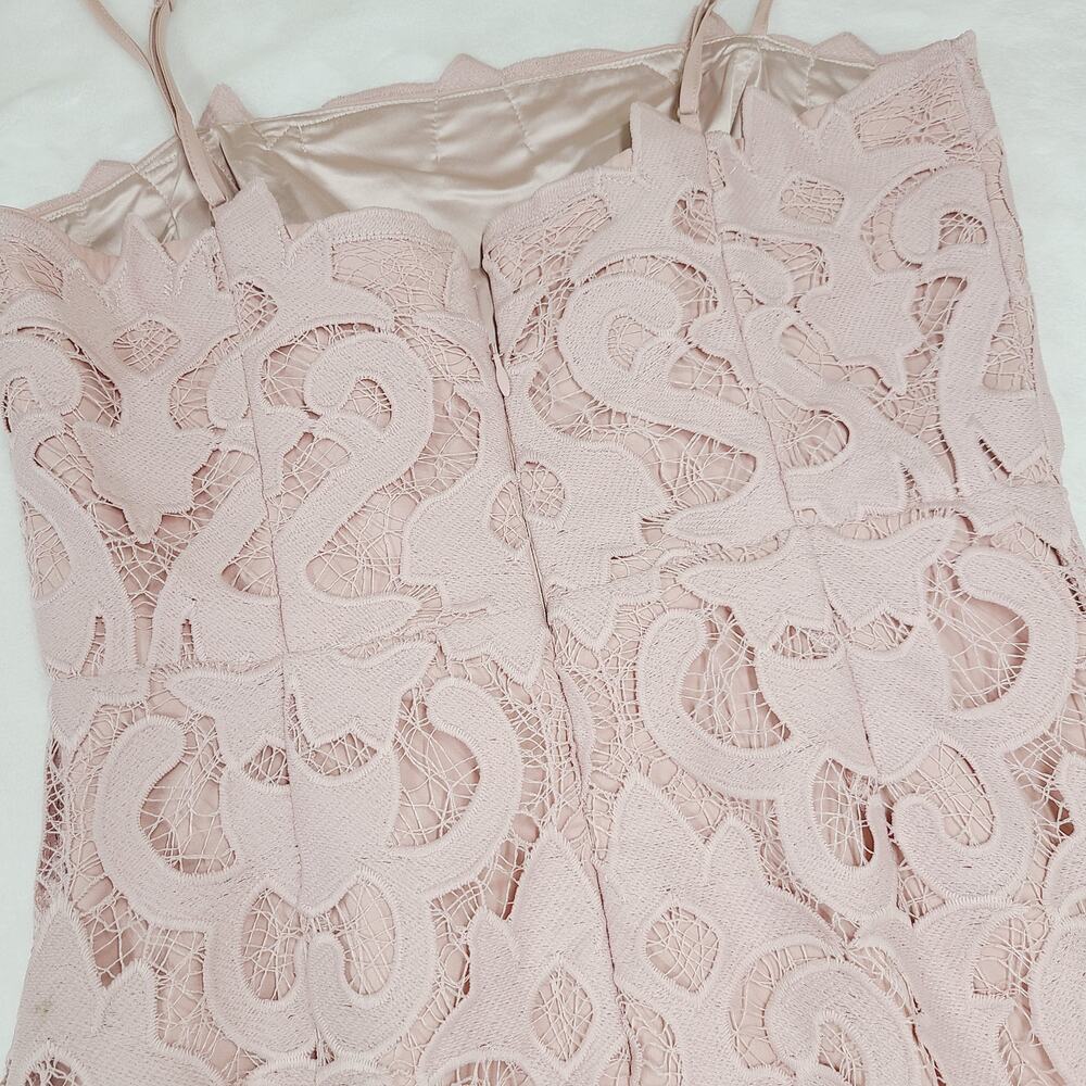 Bardot Pink Lace Dress Womens US 8 Sleeveless Cocktail Wedding Guest Dress - Picture 7 of 12
